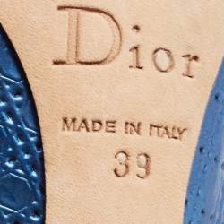 Pre Owned Dior Blue Patent Cherie Pointed Toe Pumps Size 39