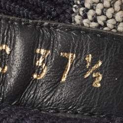Pre Owned Dior Navy Blue Knit Fabric and Leather Walk'n'Dior High Top Sneakers Size 37.5