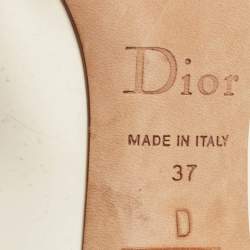 Dior Cream Patent Peep Toe Bow Pumps Size 37