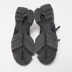 Pre Owned Dior Black Leather and Neoprene D-Connect Sneakers Size 39