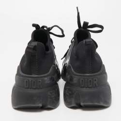 Pre Owned Dior Black Leather and Neoprene D-Connect Sneakers Size 39