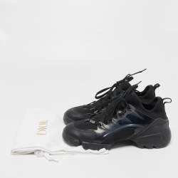 Pre Owned Dior Black Leather and Neoprene D-Connect Sneakers Size 39