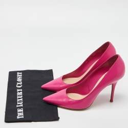 Pre Owned Dior Pink Leather Cherie Pointed Toe Pumps Size 40.5