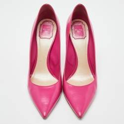 Pre Owned Dior Pink Leather Cherie Pointed Toe Pumps Size 40.5