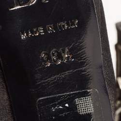 Pre Owned Dior Black Satin Miss Dior Peep Toe Pumps Size 38.5