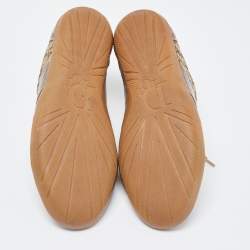 Pre Owned Dior Brown Canvas And Leather Low Top Sneakers Size 37.5