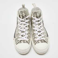 Dior Black/White Oblique Mesh B23 High Top Sneakers Size 41.5