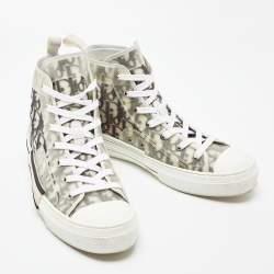 Dior Black/White Oblique Mesh B23 High Top Sneakers Size 41.5