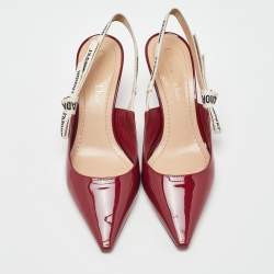 Pre Owned Dior Red Patent Leather J'adior Slingback Pumps Size 36.5