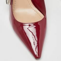Pre Owned Dior Red Patent Leather J'adior Slingback Pumps Size 36.5