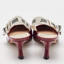 Pre Owned Dior Red Patent Leather J'adior Slingback Pumps Size 36.5