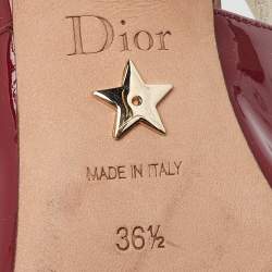 Pre Owned Dior Red Patent Leather J'adior Slingback Pumps Size 36.5