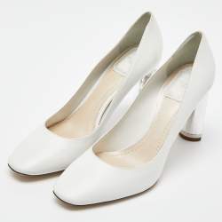 Dior White Leather Round Toe Pumps Size 39
