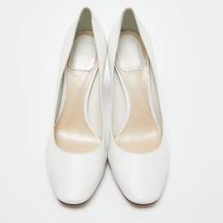 Dior White Leather Round Toe Pumps Size 39