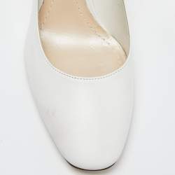 Dior White Leather Round Toe Pumps Size 39