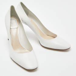Dior White Leather Round Toe Pumps Size 39