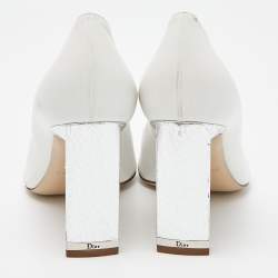 Dior White Leather Round Toe Pumps Size 39