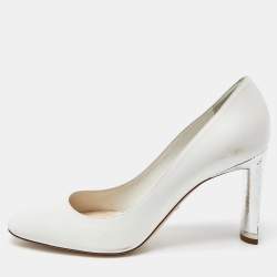 Dior White Leather Round Toe Pumps Size 39