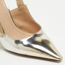 Pre Owned Dior Gold Foil Leather Jadior Slingback Pumps Size 38