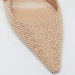 Dior Beige Canvas J'adior Slingback Pumps Size 39
