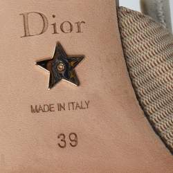 Dior Beige Canvas J'adior Slingback Pumps Size 39