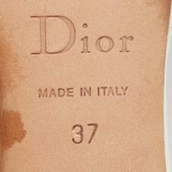 Dior Cream Patent Leather Bow Slides Size 37