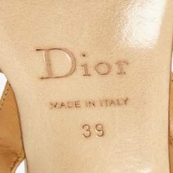 Dior Tan Python and Leather Ankle Strap Sandals Size 39