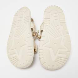 مملوكة مسبقًا Dior Cream Leather DiorAct Slingback Sandals Size 41.5