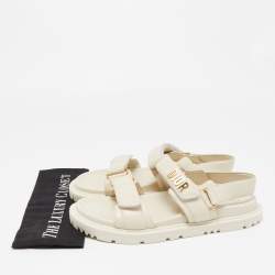 مملوكة مسبقًا Dior Cream Leather DiorAct Slingback Sandals Size 41.5