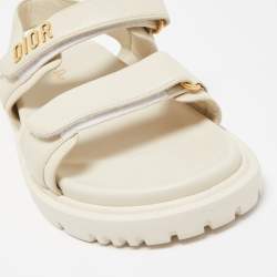 مملوكة مسبقًا Dior Cream Leather DiorAct Slingback Sandals Size 41.5