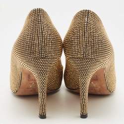 Dior Black/Gold Studded Suede Pointed Toe Pumps Size 40