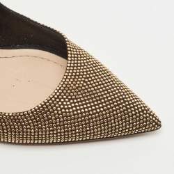 Dior Black/Gold Studded Suede Pointed Toe Pumps Size 40