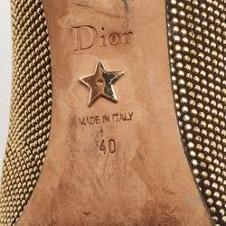 Dior Black/Gold Studded Suede Pointed Toe Pumps Size 40