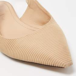 Dior Beige Technical Fabric J'adior Slingback Flats Size 37.5
