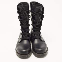 Dior Black Rubber Diorcamp Combat Boots Size 39