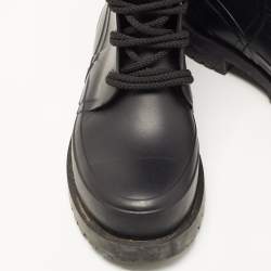 Dior Black Rubber Diorcamp Combat Boots Size 39
