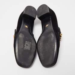 Pre Owned Dior Black Velvet Baby-D Pumps Size 36