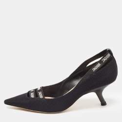 Pre Owned Dior Black Mesh Jadior Pointed Toe Pumps Size 40