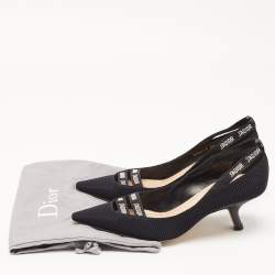 Pre Owned Dior Black Mesh Jadior Pointed Toe Pumps Size 40