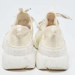 Dior White Leather and Fabric D-Connect Sneakers Size 38