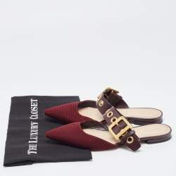 Pre Owned Dior Two Tone Technical Fabric and Leather D-Dior Flat Mules Size 38