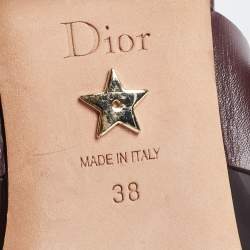 Pre Owned Dior Two Tone Technical Fabric and Leather D-Dior Flat Mules Size 38