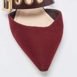 Pre Owned Dior Two Tone Technical Fabric and Leather D-Dior Flat Mules Size 38