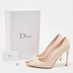 مملوكة مسبقًا Dior Beige Patent Pointed Toe Pumps Size 39