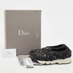 Dior Black Mesh Fusion Low Top Sneakers Size 39.5