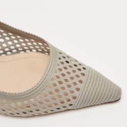 Dior Green Canvas Ribbon J'adior Slingback Pumps Size 40