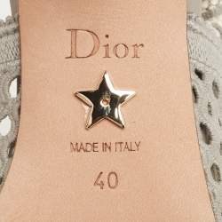 Dior Green Canvas Ribbon J'adior Slingback Pumps Size 40