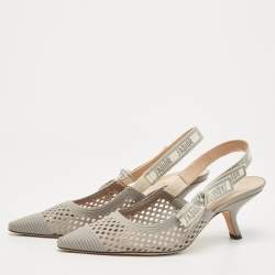 Dior Green Canvas Ribbon J'adior Slingback Pumps Size 40