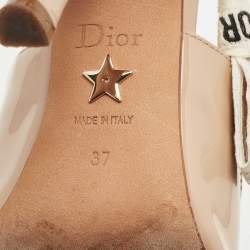 Pre Owned Dior Beige Patent Leather J'adior Slingback Pumps Size 37