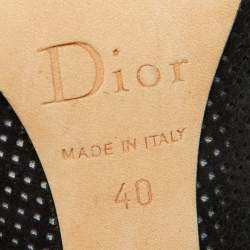 Pre Owned Dior Black Perforated Suede Cherie Pointed Toe Pumps Size 40